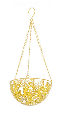 4x Vaso pensile farfalla giallo 20x20x46
