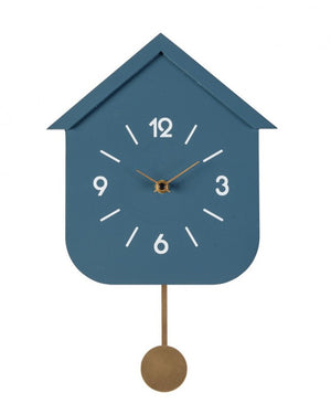 4x Orologio da parete blu con pendolo 24x5,5x37,5h