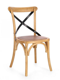 Sedia cross metal naturale 50.5x52x87