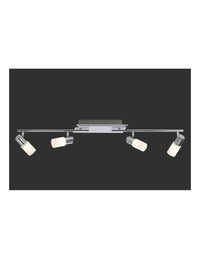 Faretto Clapton 4 Spot Led Cromo E Vetro Bianco L96 cm Trio Lighting