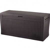 Cassapanca da interno esterno resina con ruote marrone