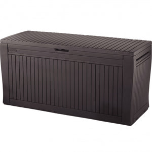 Cassapanca da interno esterno resina con ruote marrone