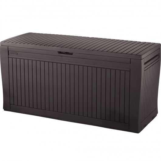 Cassapanca da interno esterno resina con ruote marrone