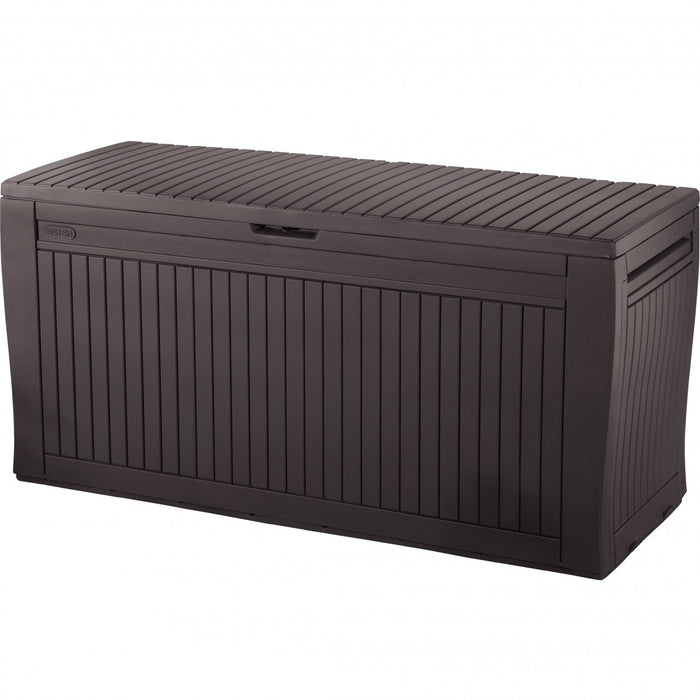 Cassapanca da interno esterno resina con ruote marrone