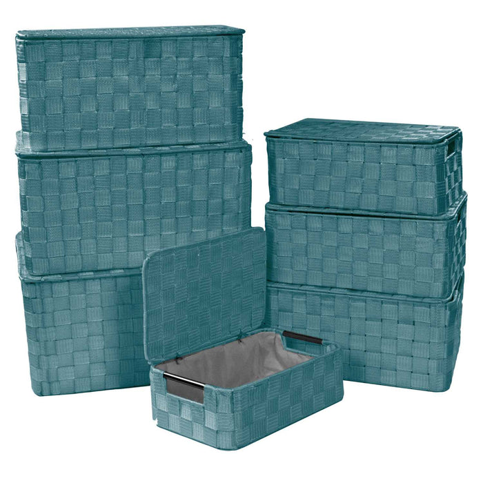 Scatola poliestere 1-7 verde acqua rettangolare cm 40x30h21