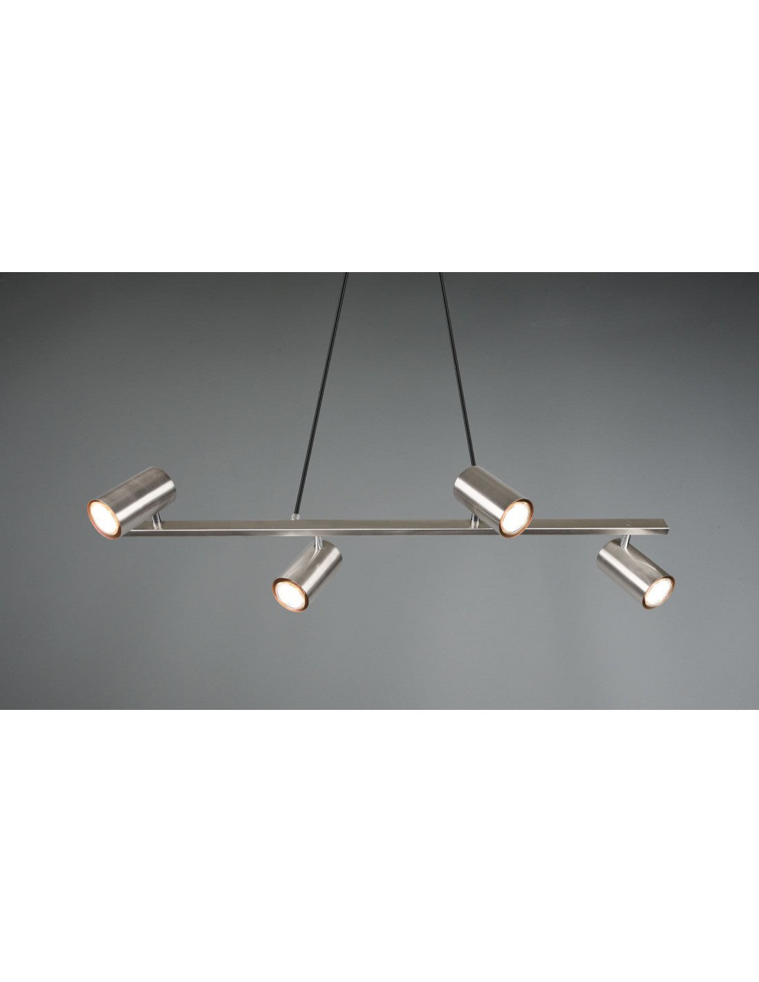 Sospensione 4 Faretti Spot GU10 Orientabili Marley Nichel Trio Lighting