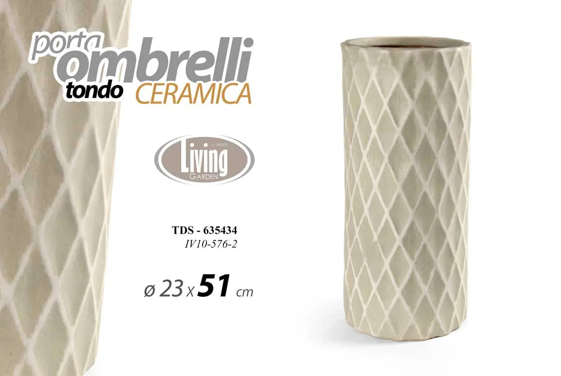 Portaombrelli da ingresso panna salvaspazio h. 51 cm