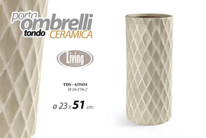 Portaombrelli da ingresso panna salvaspazio h. 51 cm