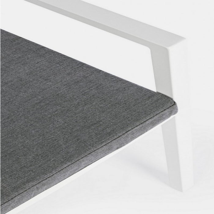 Sedia con braccioli Helina bianco in alluminio