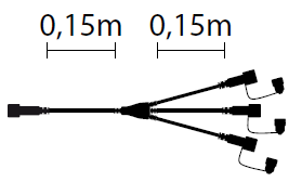 Connettore multiplo 3 uscite 15x15 cm