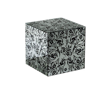 Tavolino specchio damascato cm 40 x 40 x h 40