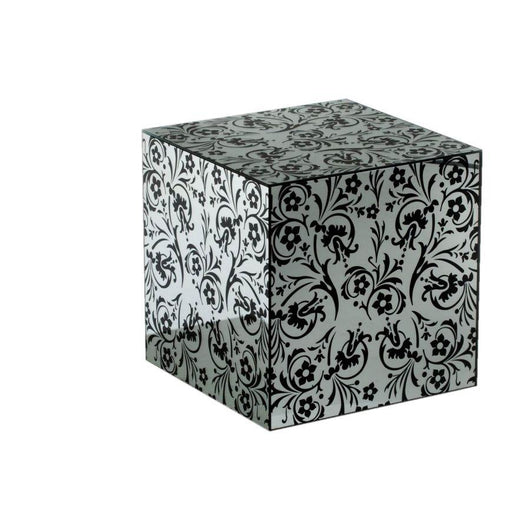 Tavolino specchio damascato cm 40 x 40 x h 40