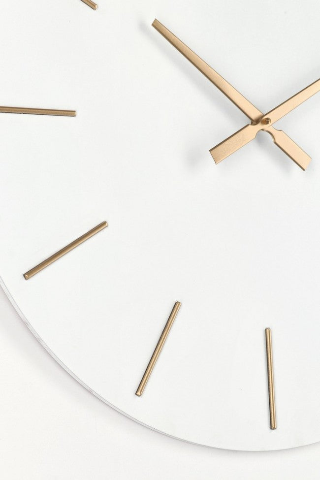 2x Orologio da parete bianco D.60x5h in legno