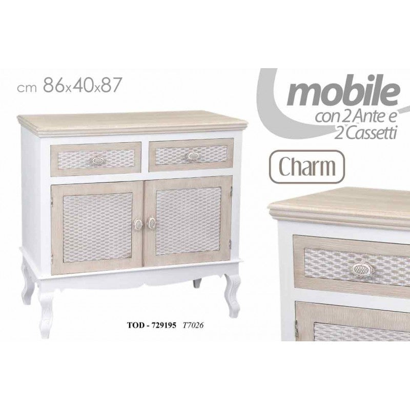 Madia consolle stile shabby bianco beige charm cm 86 x 40 x 87 h