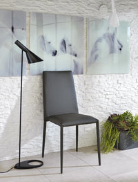 4x Sedia in similpelle grigio scuro 40x496h cm