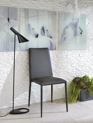 4x Sedia in similpelle grigio scuro 40x496h cm