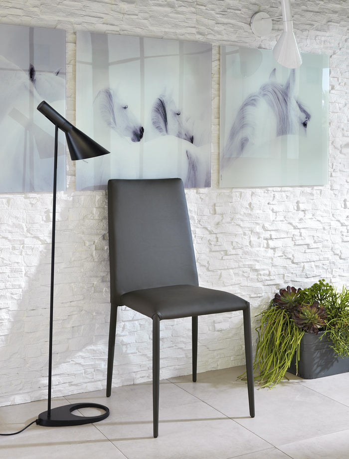 4x Sedia in similpelle grigio scuro 40x496h cm