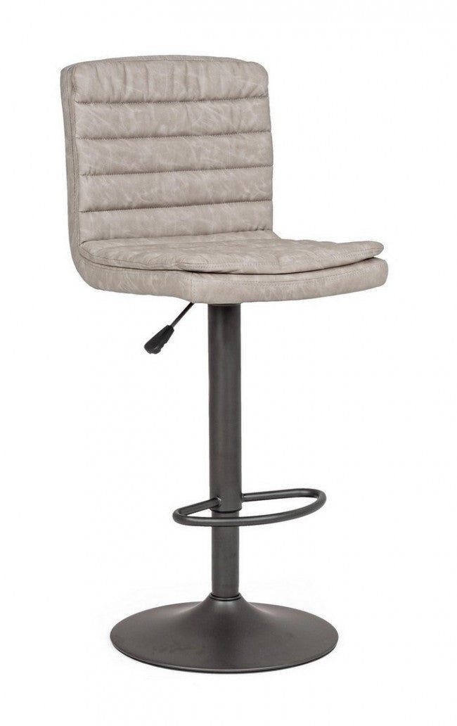 Sgabello bar Connor grigio chiaro in ecopelle vintage