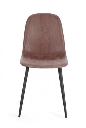 4x Sedia in ecopelle cognac 52,5x42,5x90