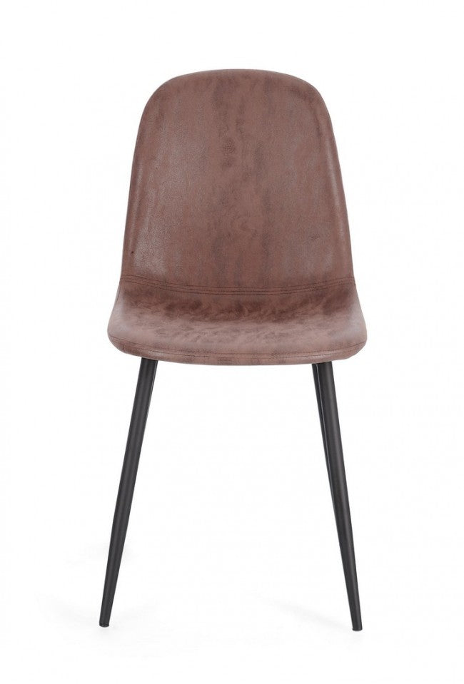 4x Sedia in ecopelle cognac 52,5x42,5x90