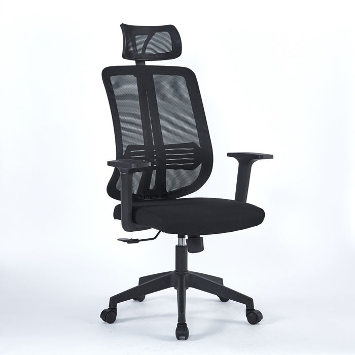 Poltrona ufficio in mesh nero 66x61x117 cm