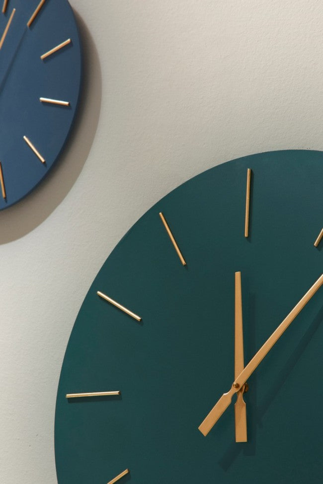 2x Orologio da parete verde D.60x5h in legno