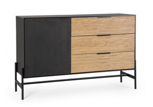 Credenza nera naturale 124x40x81,5 cm