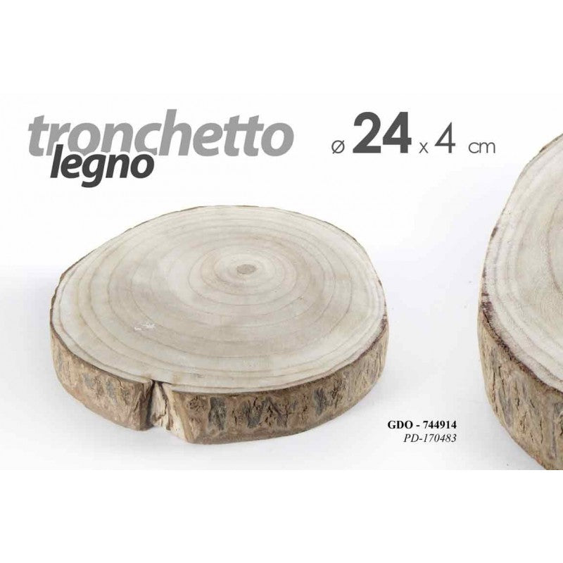 30x Tronchetto legno decorazione decoupage cm 24 x 4 h