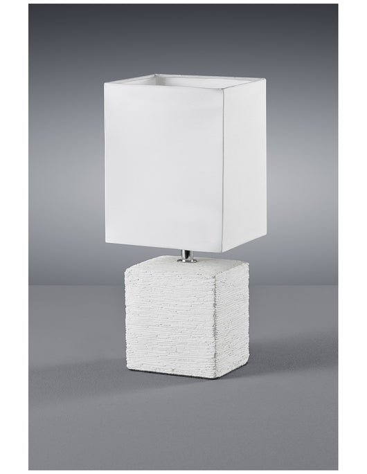 Lumetto Ping Base Ceramica Bianca con Paralume Quadrato Trio Lighting