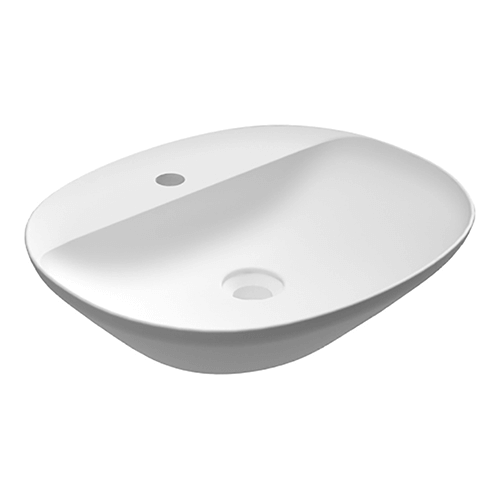 Lavabo ovale da appoggio 50x42cm - Bianco