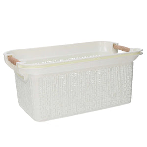 Cassetto plastica bianco rettangolare cm 53x34h24