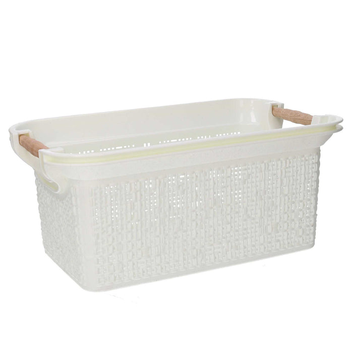 Cassetto plastica bianco rettangolare cm 53x34h24