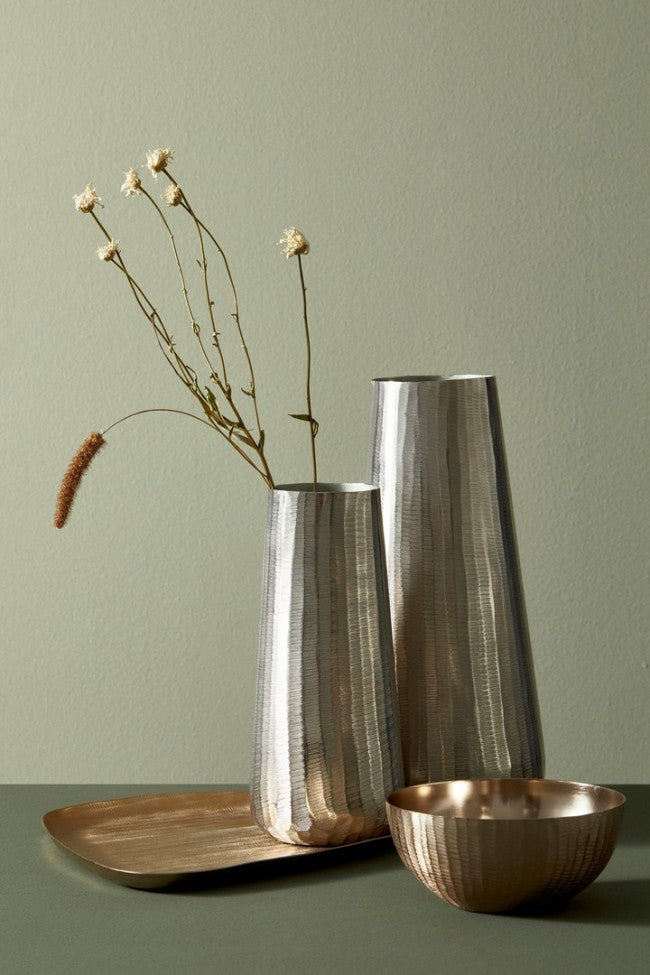 Vaso chisel argento D.19x45h in metallo