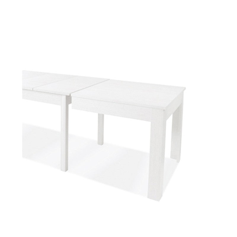 Tavolo allungabile in legno nobilitato bianco frassinato 160-320x90 cm