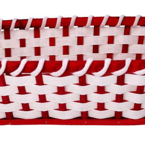 Cesto vimini rosso ovale cm50x38h13