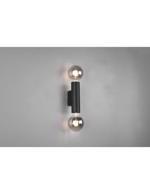Applique Doppia Emissione 2xE27 Vannes Nero H18 cm Trio Lighting