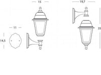 Applique Up & Down E27 In Resina  linea devil  nero