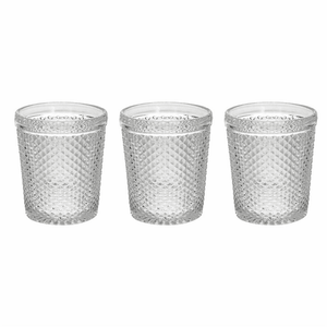 Set 3 Bicchieri 300 cc Diamante in vetro trasparente