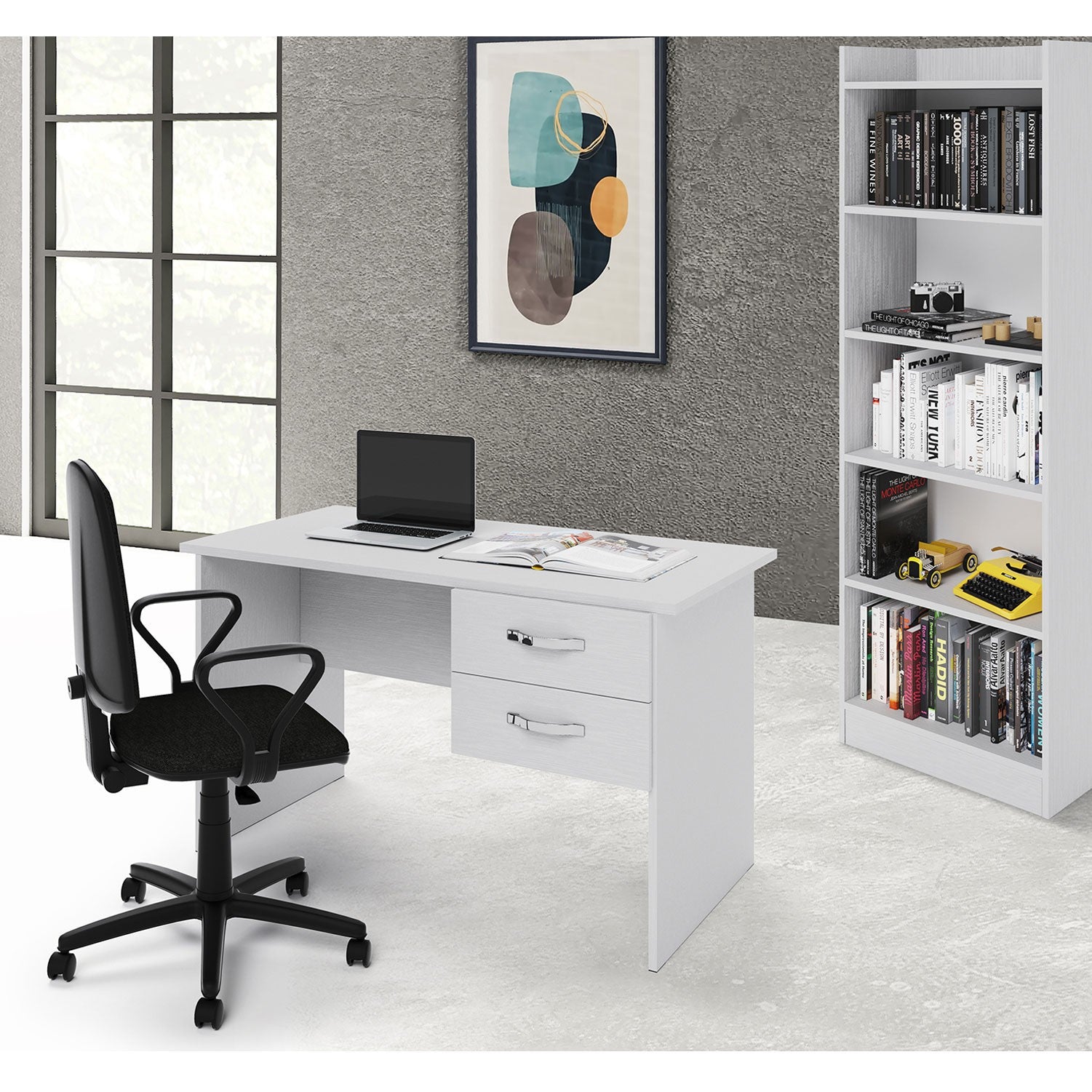 Scrivania Tiffany  con cassetti bianca