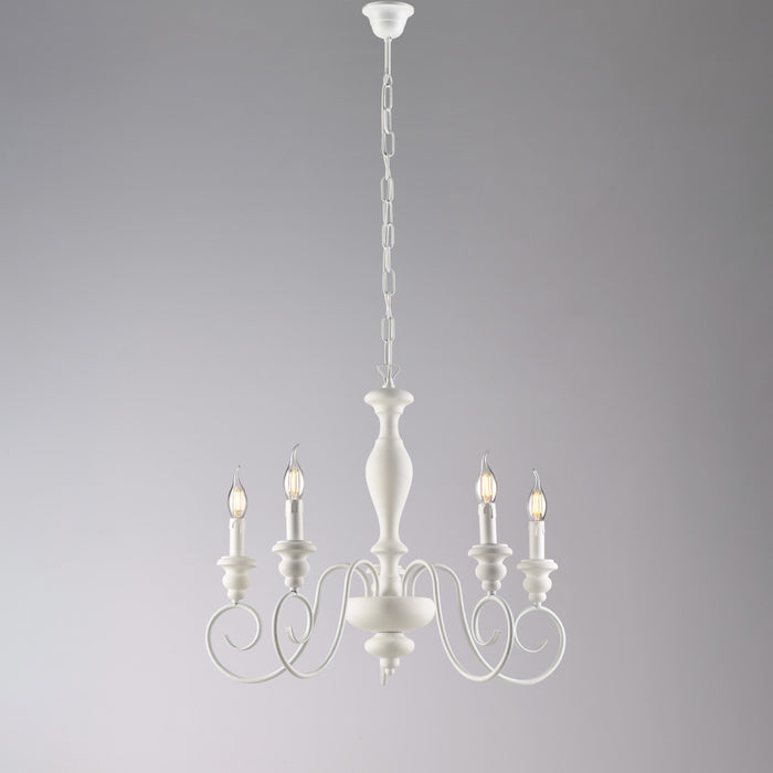 Lampadario shabby in legno e ferro 55x60