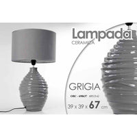 Lampada moderna da tavolo grigio lume ceramica cm 39 x 39 x 67 h