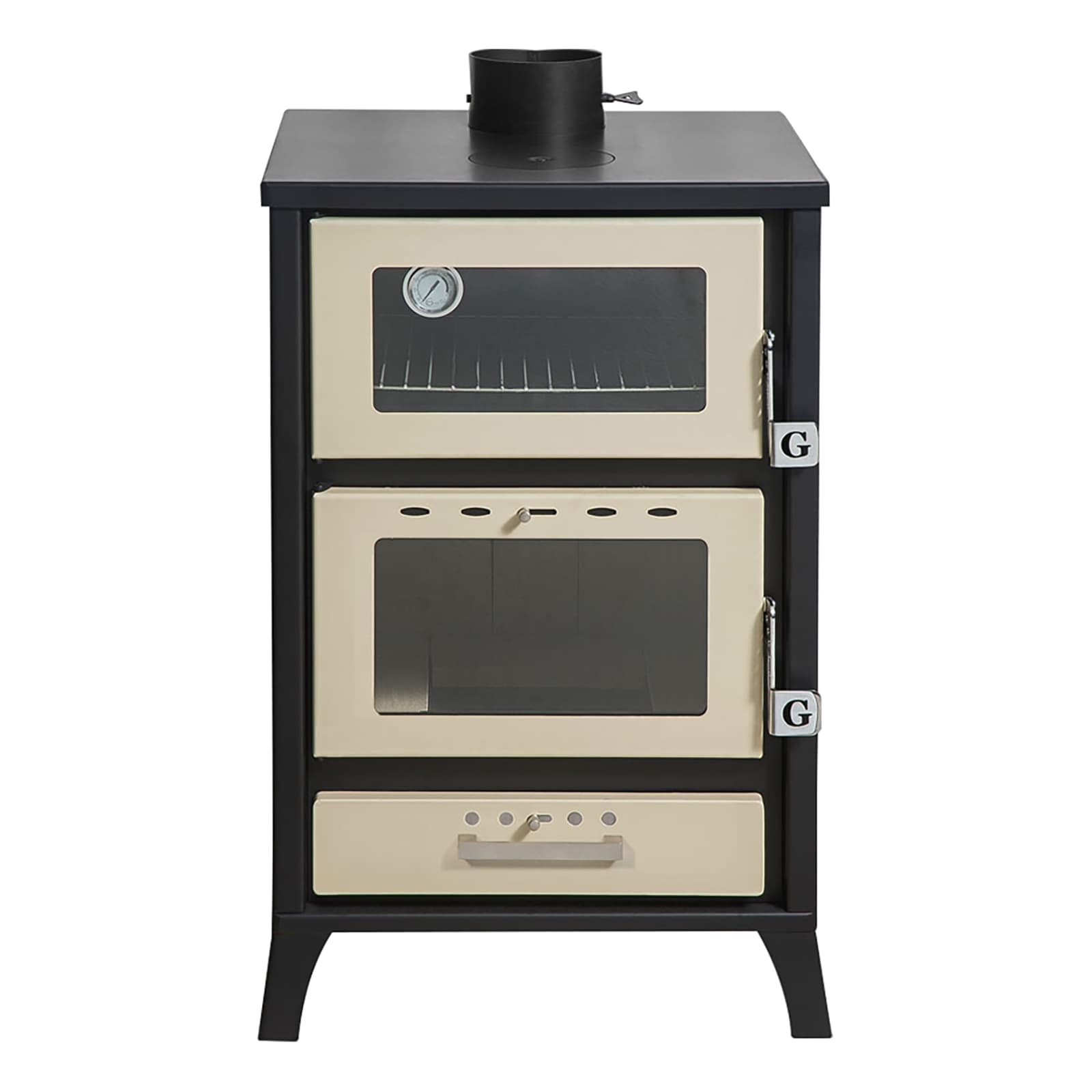 Stufa a Legna con Forno Marika Beige 22 Kw L50,5xP58,5xH91,5