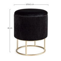 Sgabello con struttura metallo oro contenitore nero