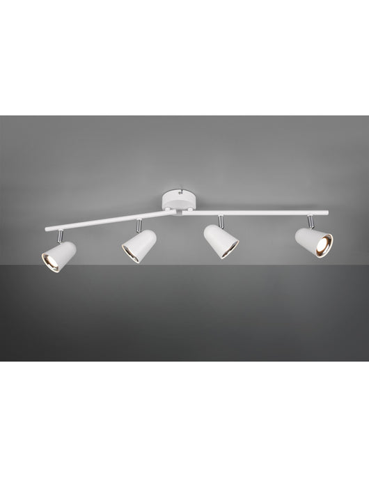 Faretto Toulouse Bianco 4 Spot Led L78 cm Trio Lighting