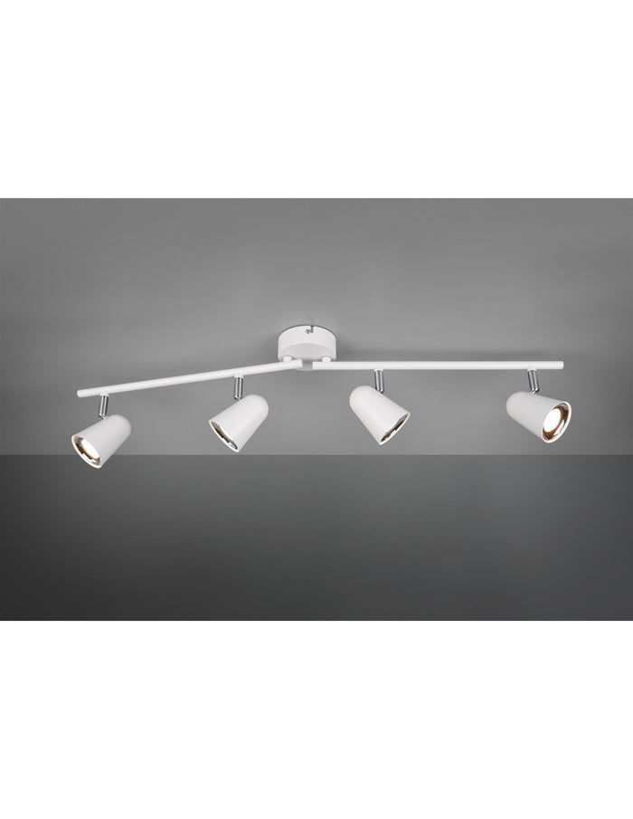 Faretto Toulouse Bianco 4 Spot Led L78 cm Trio Lighting