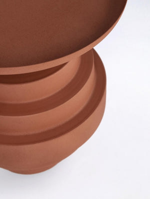 Tavolino Amba terracotta D.35.5 x 40h in acciaio