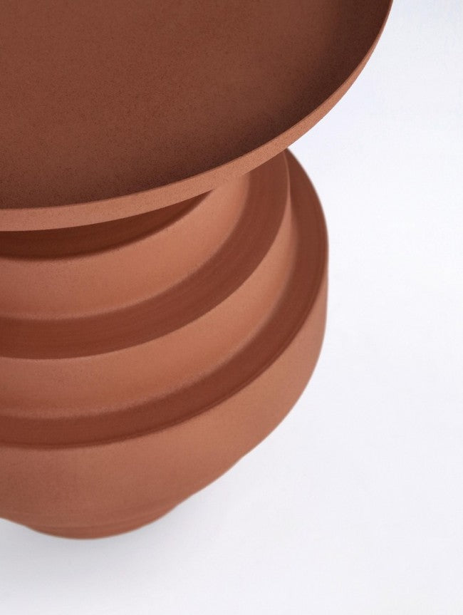 Tavolino Amba terracotta D.35.5 x 40h in acciaio