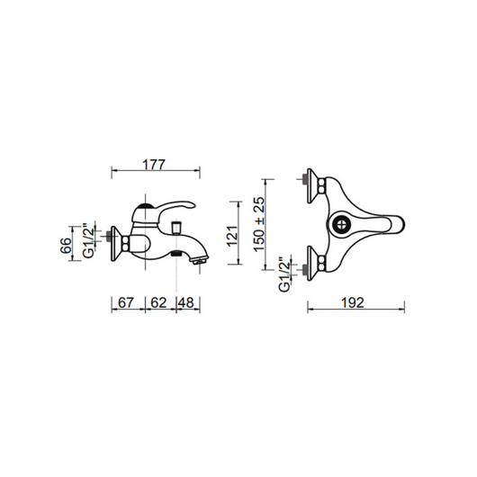 Miscelatore ottone antico Bologna vasca H12.1xL18xP19.2