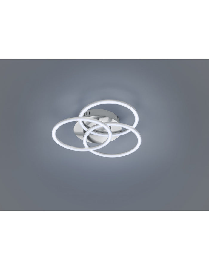 Plafoniera 3 Anelli Orientabili Led Dimmer Circle Nichel Trio Lighting