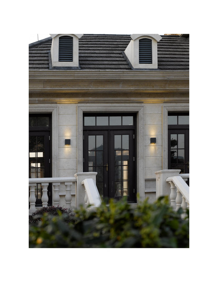 Applique Quadrata Thames Led Doppia Emissione IP54 Antracite 14x14 cm Trio Lighting